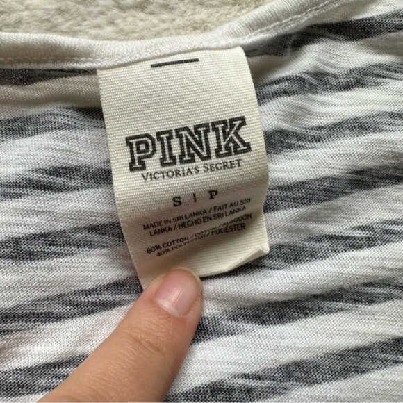 Victoria's Secret PINK | Striped Oversized Pocket Tee Shirt | Size Small - Picture 6 of 9